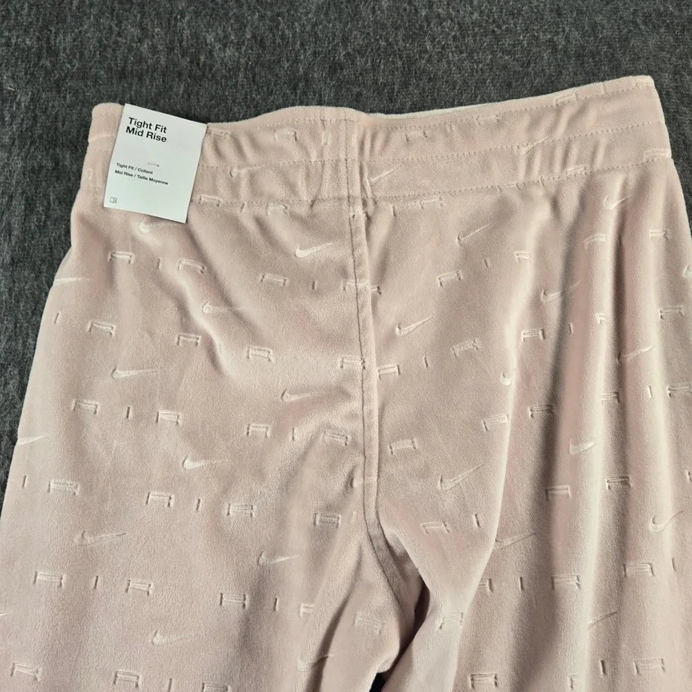 Nike Air Women Medium Pink Velour Flare Leg‎ Mid Rise Sweatpants NWT